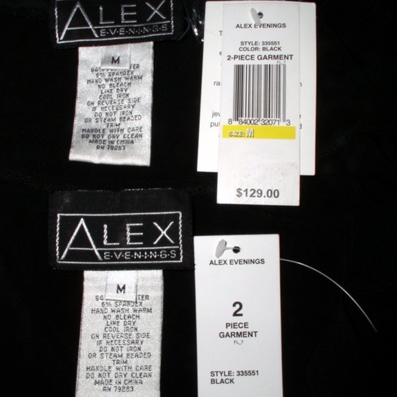 NWT Alex Evenings Black Size M Jacket & Shell - Picture 6 of 6